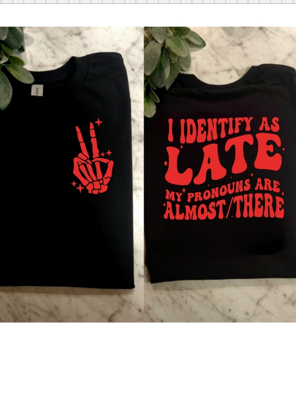 Funny shirt retro I identify as late humor popular Red